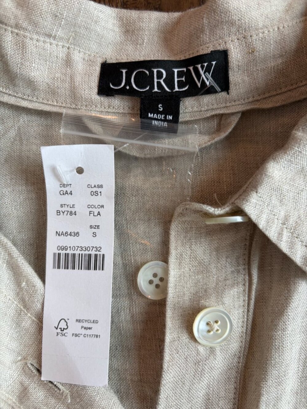 NWT J Crew linen shirt dress S khaki - Picture 6 of 7